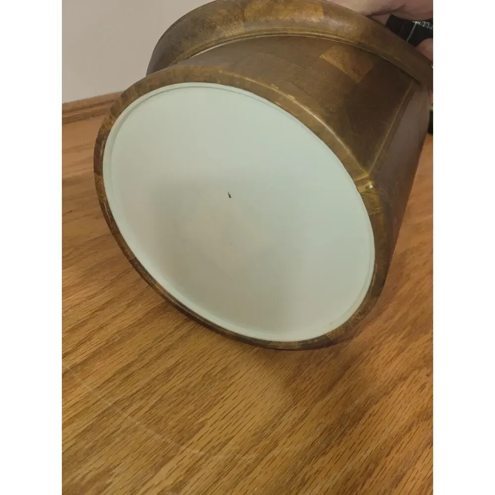 Vintage Ice Bucket Brown Vinyl 60s 70s Retro Vintage Barware Masculine
